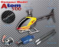 Compass Atom 500E FBL Flybarless with Carbon Frame, Carbon Blades, 60A ESC, Motor, 9T Pinion [CPS-AT